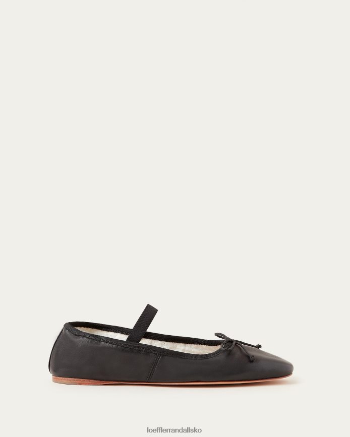 Kvinder Loeffler Randall leonie ballet flad sort læder sko P64XZ4293