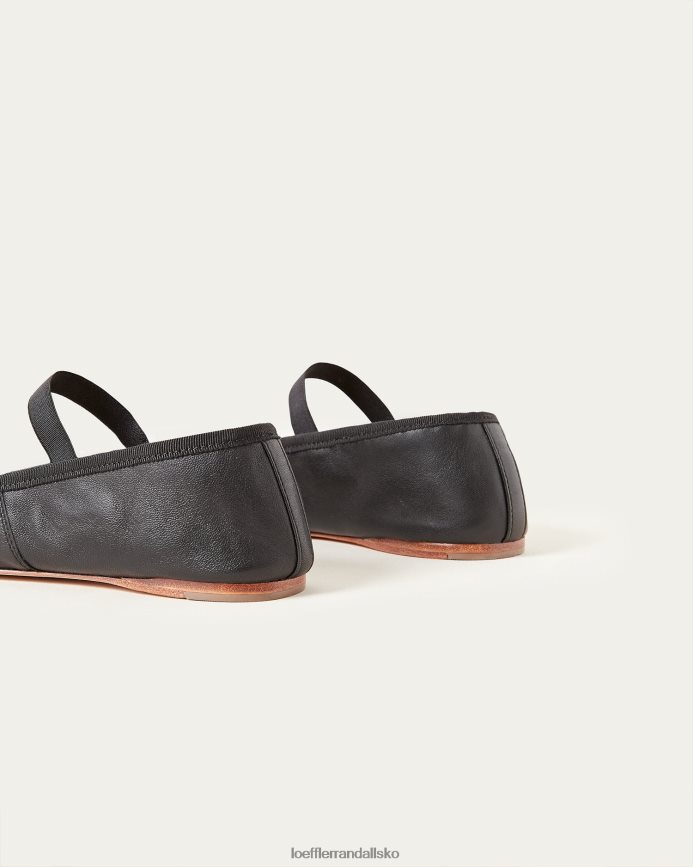 Kvinder Loeffler Randall leonie ballet flad sort læder sko P64XZ4293