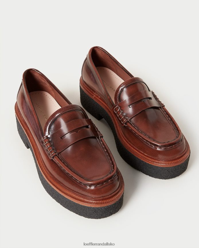 Kvinder Loeffler Randall rikki platform loafer Brun sko P64XZ4312