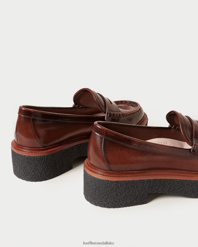 Kvinder Loeffler Randall rikki platform loafer Brun sko P64XZ4312