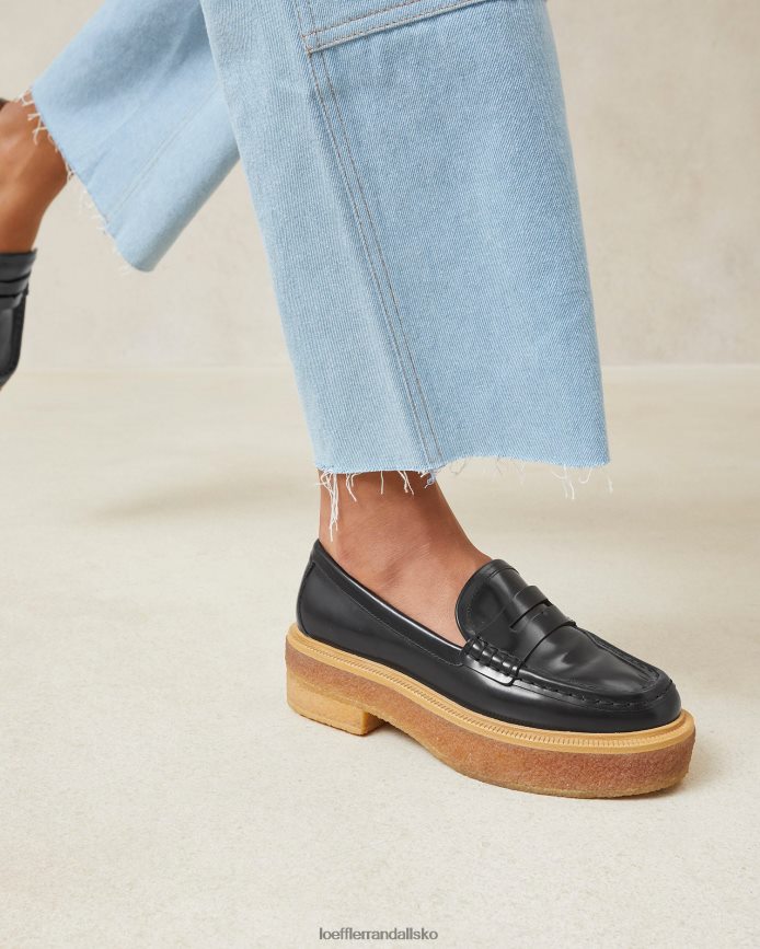 Kvinder Loeffler Randall rikki platform loafer sort sko P64XZ4311