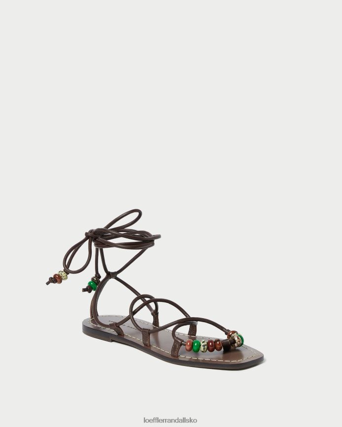 Kvinder Loeffler Randall Colleen knude sandal med snøre chokolade sko P64XZ4134