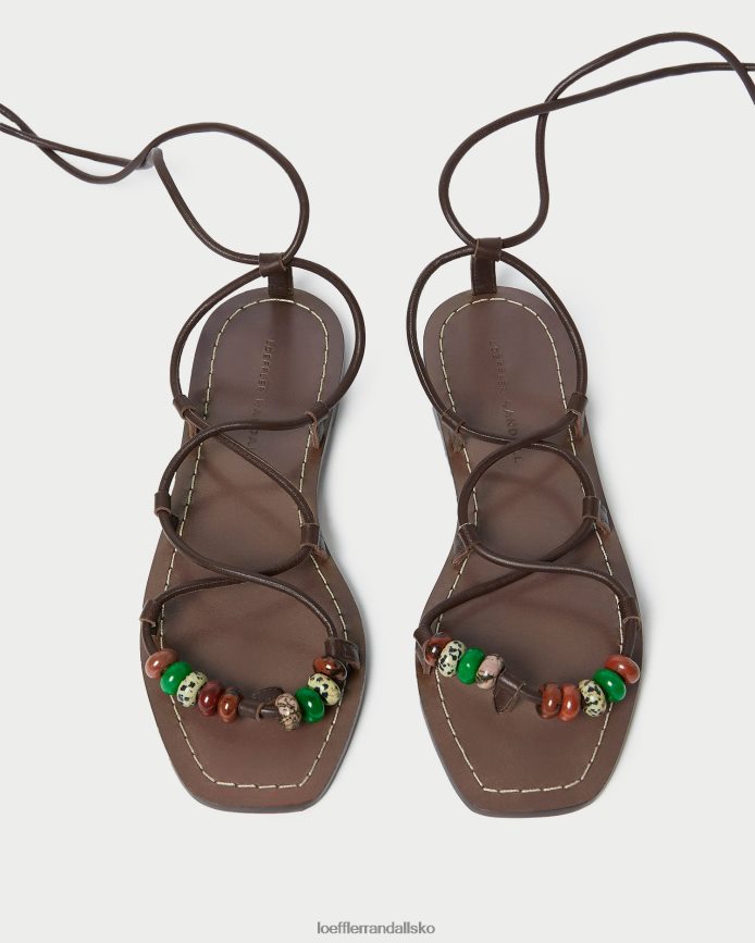 Kvinder Loeffler Randall Colleen knude sandal med snøre chokolade sko P64XZ4134