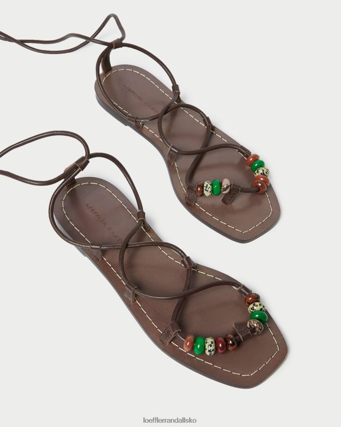 Kvinder Loeffler Randall Colleen knude sandal med snøre chokolade sko P64XZ4134