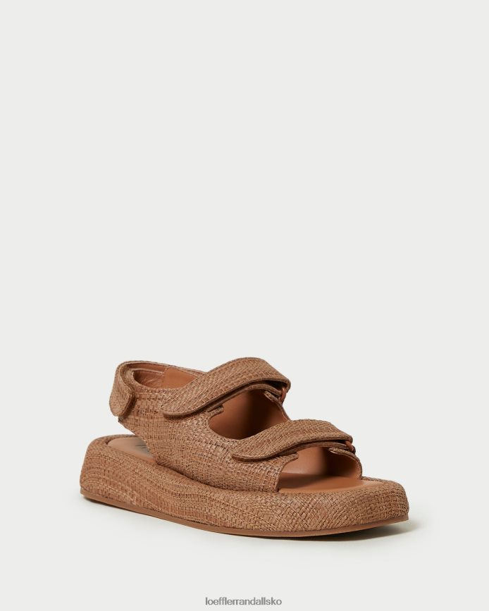 Kvinder Loeffler Randall blaise raffia platformssandal Brun sko P64XZ4110