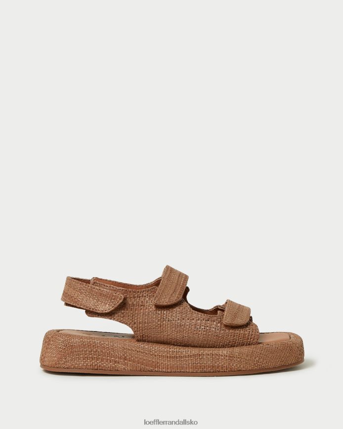 Kvinder Loeffler Randall blaise raffia platformssandal Brun sko P64XZ4110