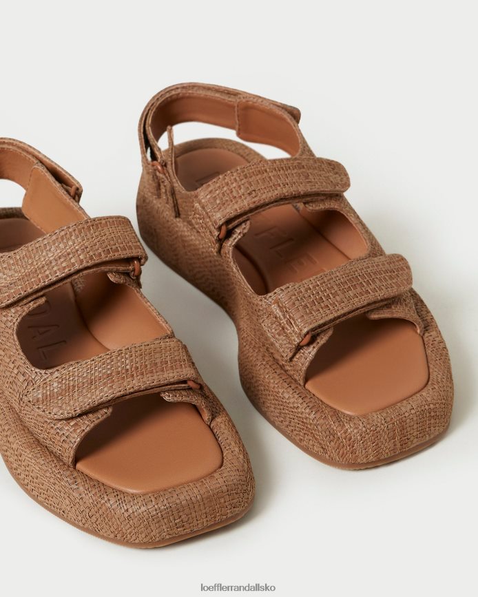 Kvinder Loeffler Randall blaise raffia platformssandal Brun sko P64XZ4110