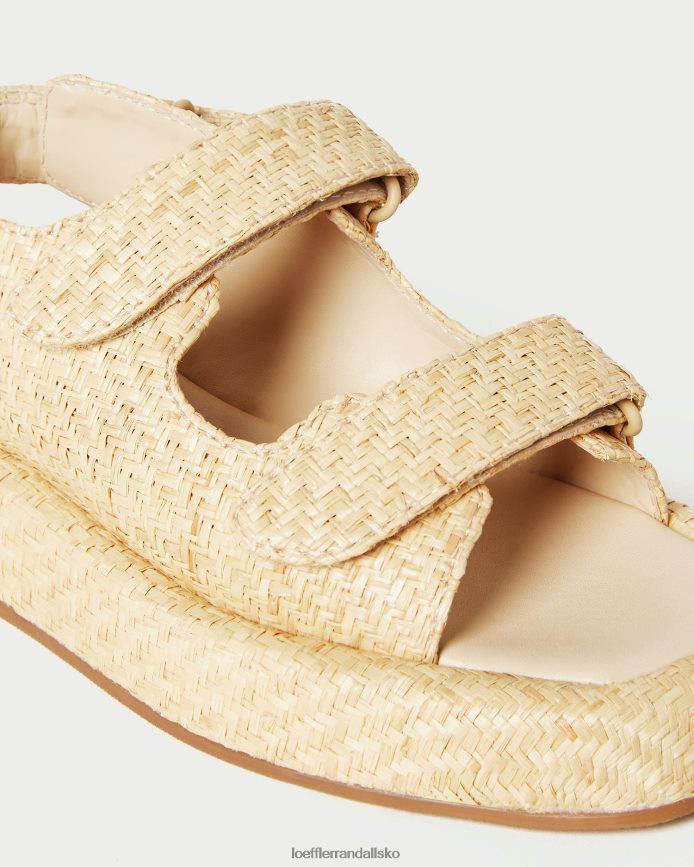 Kvinder Loeffler Randall blaise raffia platformssandal naturlig sko P64XZ4101