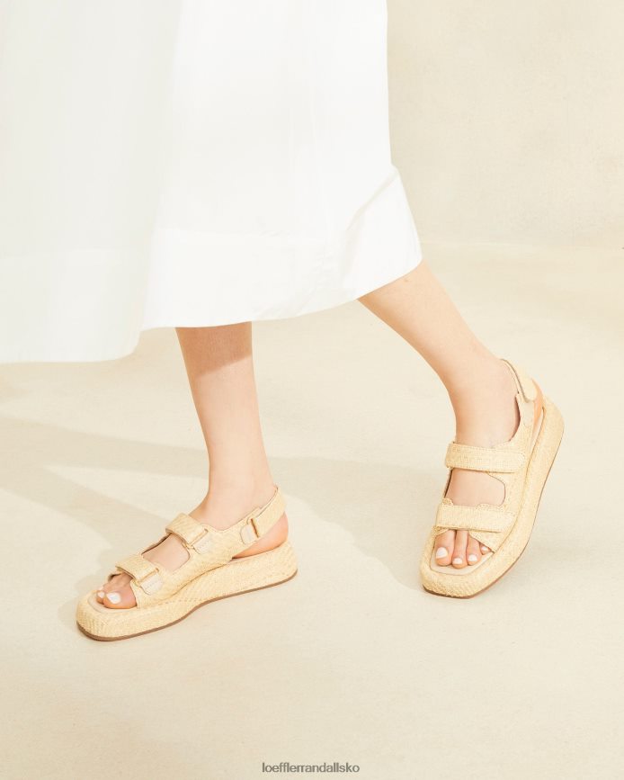 Kvinder Loeffler Randall blaise raffia platformssandal naturlig sko P64XZ4101