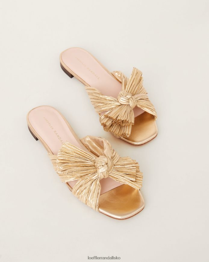 Kvinder Loeffler Randall daphne plisseret sløjfe guld sko P64XZ4102