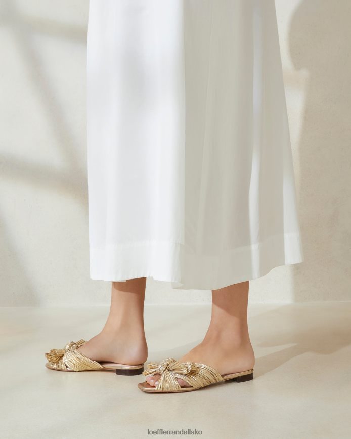 Kvinder Loeffler Randall daphne plisseret sløjfe guld sko P64XZ4102