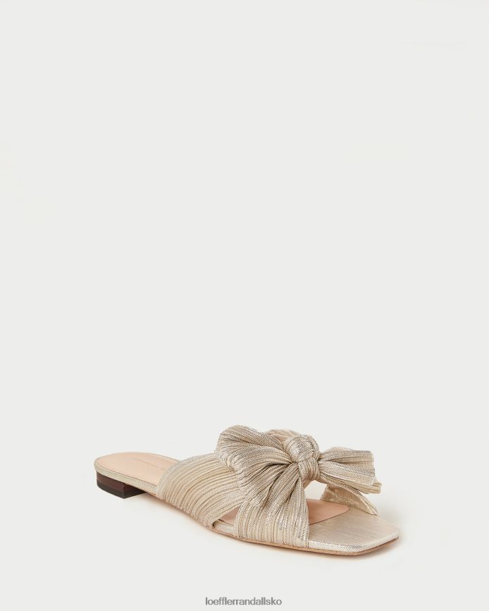 Kvinder Loeffler Randall daphne plisseret sløjfe platin sko P64XZ4100