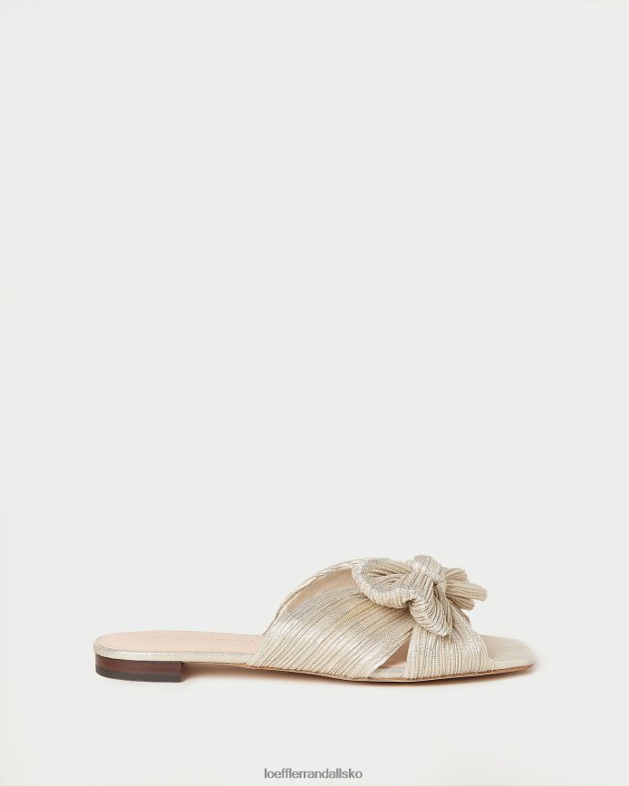 Kvinder Loeffler Randall daphne plisseret sløjfe platin sko P64XZ4100