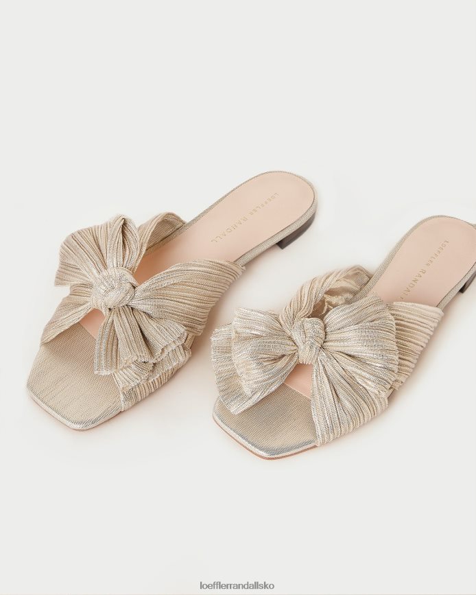Kvinder Loeffler Randall daphne plisseret sløjfe platin sko P64XZ4100