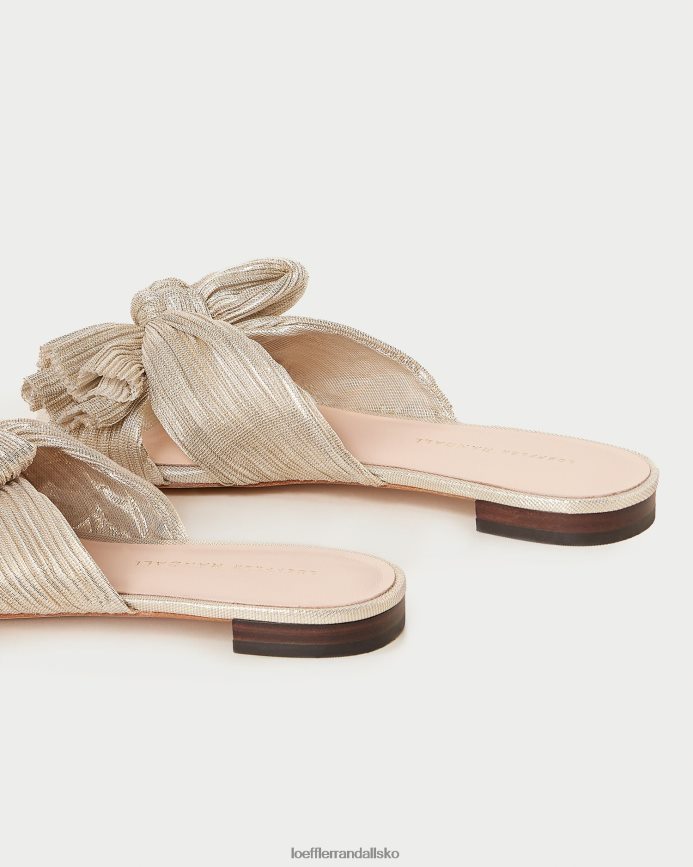 Kvinder Loeffler Randall daphne plisseret sløjfe platin sko P64XZ4100