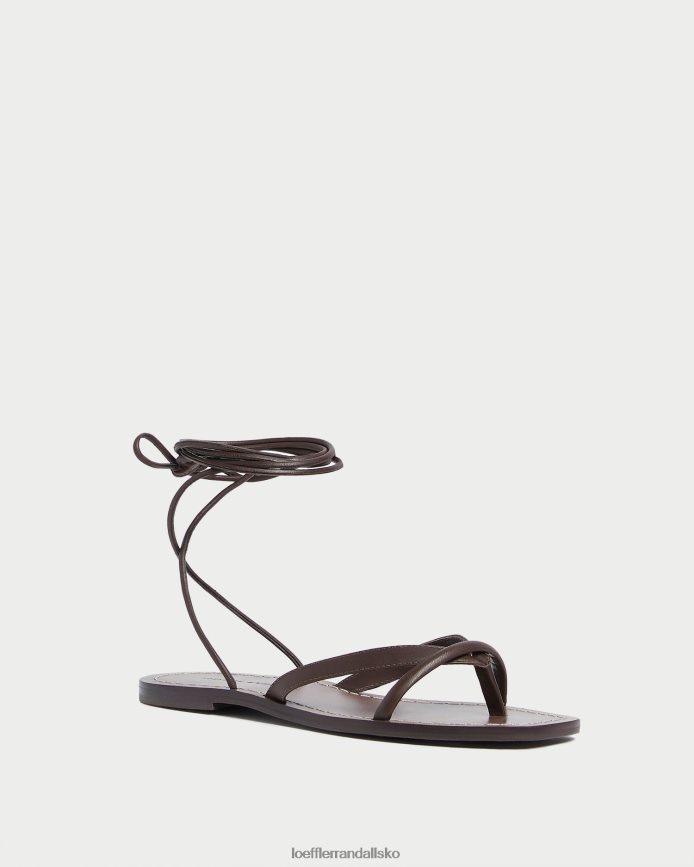 Kvinder Loeffler Randall lilla thong wrap sandal espresso sko P64XZ4132