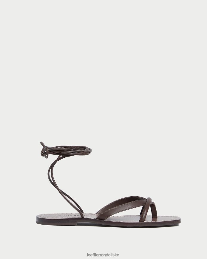 Kvinder Loeffler Randall lilla thong wrap sandal espresso sko P64XZ4132