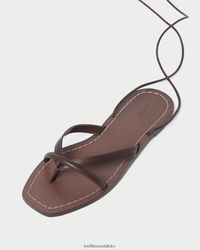 Kvinder Loeffler Randall lilla thong wrap sandal espresso sko P64XZ4132