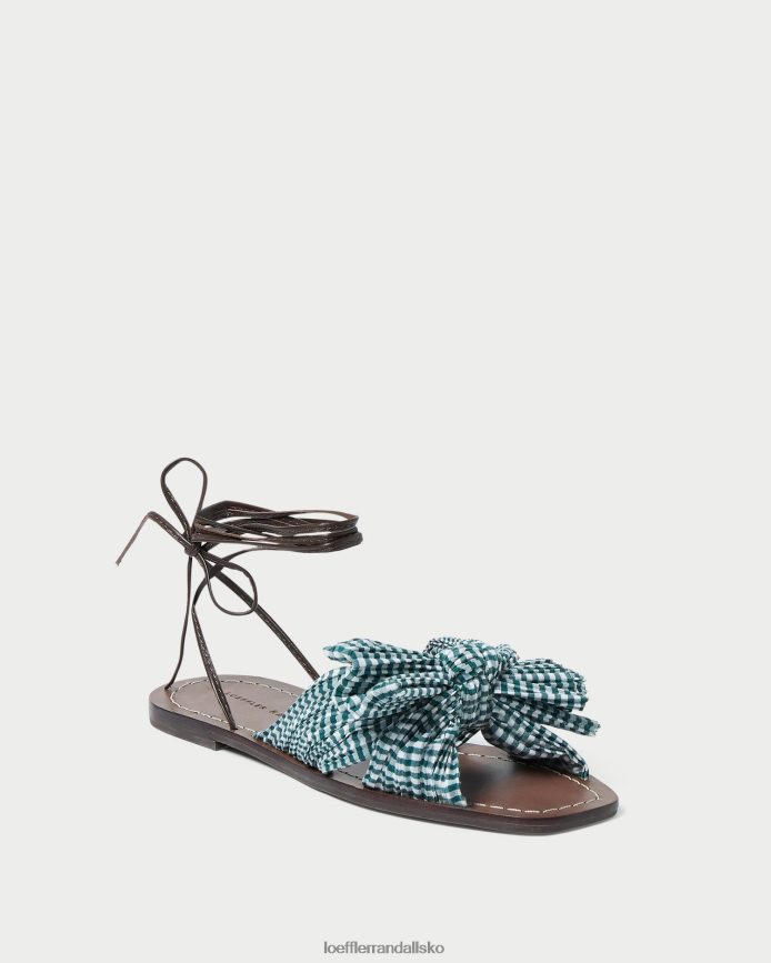 Kvinder Loeffler Randall pæonbue-rutschebane mini grøn gingham sko P64XZ4136