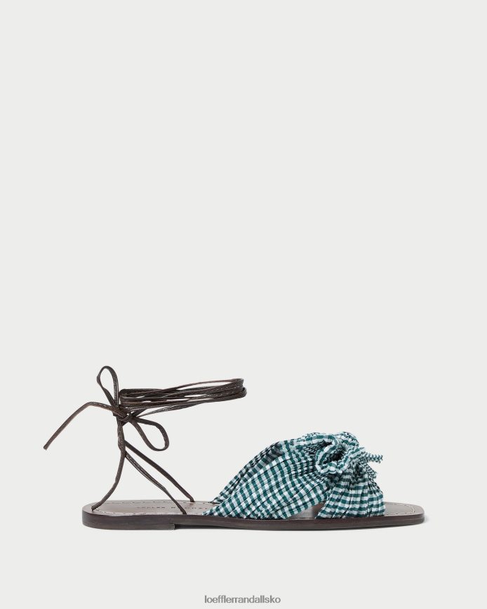 Kvinder Loeffler Randall pæonbue-rutschebane mini grøn gingham sko P64XZ4136