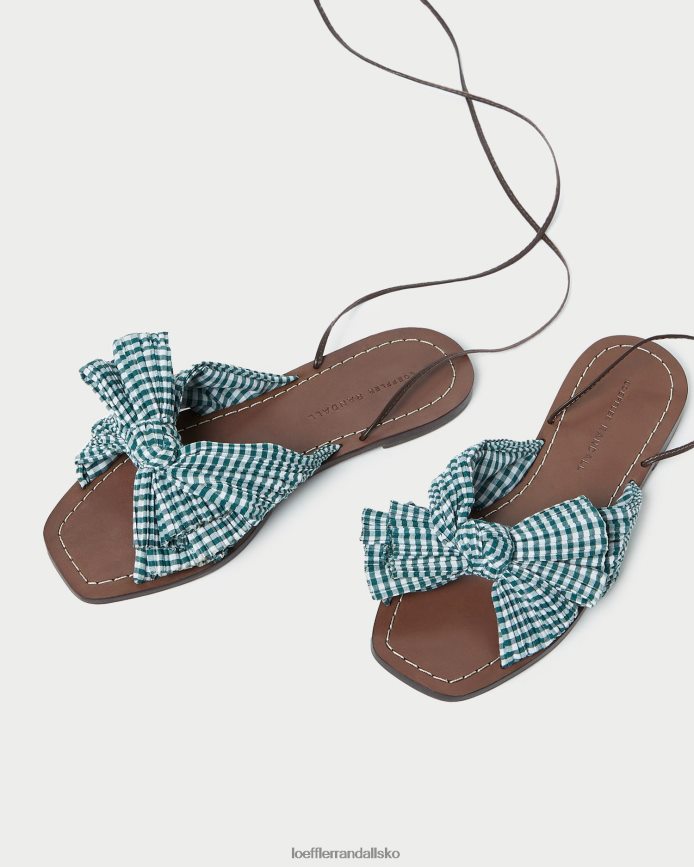 Kvinder Loeffler Randall pæonbue-rutschebane mini grøn gingham sko P64XZ4136