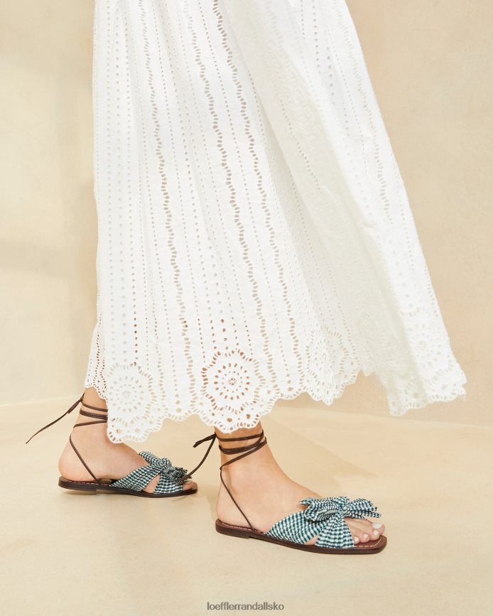 Kvinder Loeffler Randall pæonbue-rutschebane mini grøn gingham sko P64XZ4136