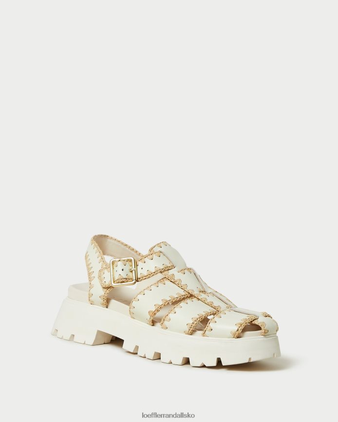Kvinder Loeffler Randall sandal med talia bur creme/naturlig sko P64XZ4112