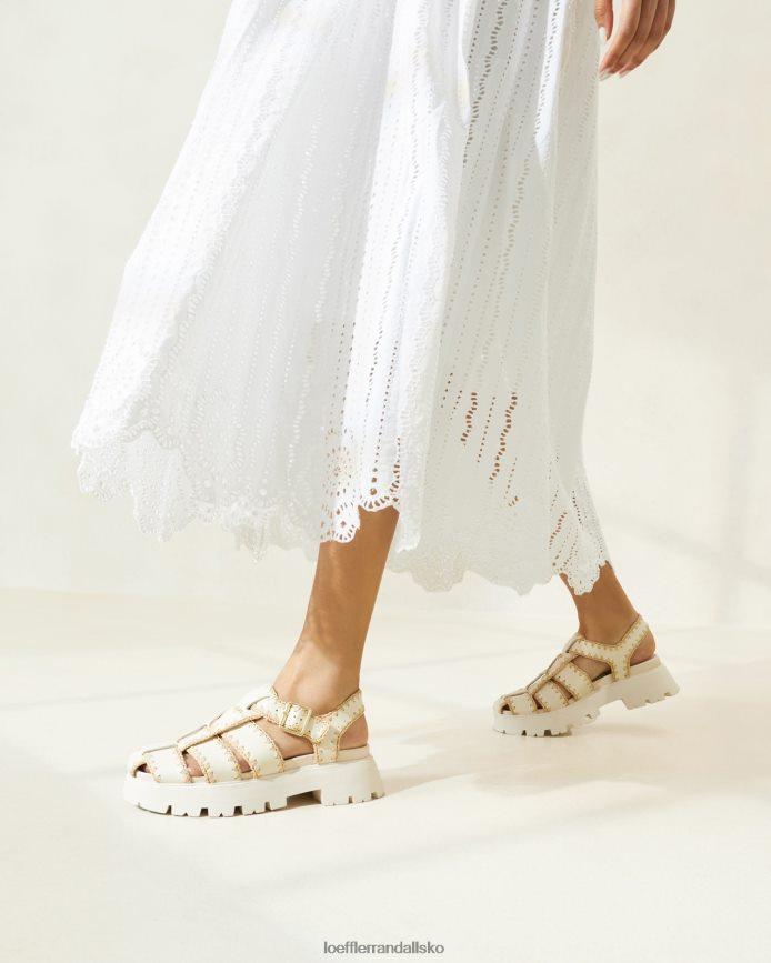 Kvinder Loeffler Randall sandal med talia bur creme/naturlig sko P64XZ4112