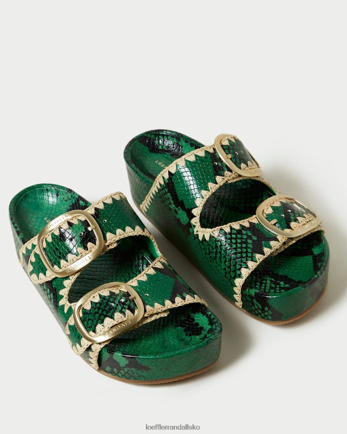 Kvinder Loeffler Randall theo fodsengssandal grøn/naturlig sko P64XZ4120