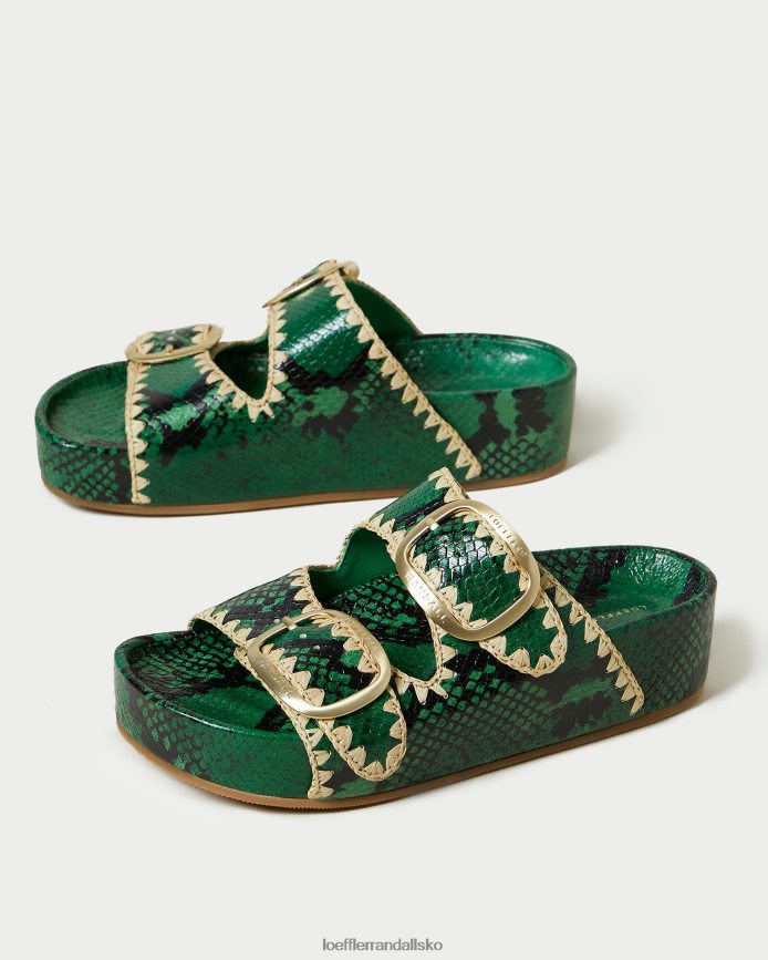 Kvinder Loeffler Randall theo fodsengssandal grøn/naturlig sko P64XZ4120