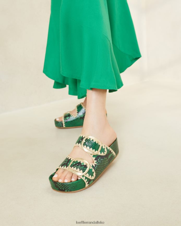 Kvinder Loeffler Randall theo fodsengssandal grøn/naturlig sko P64XZ4120