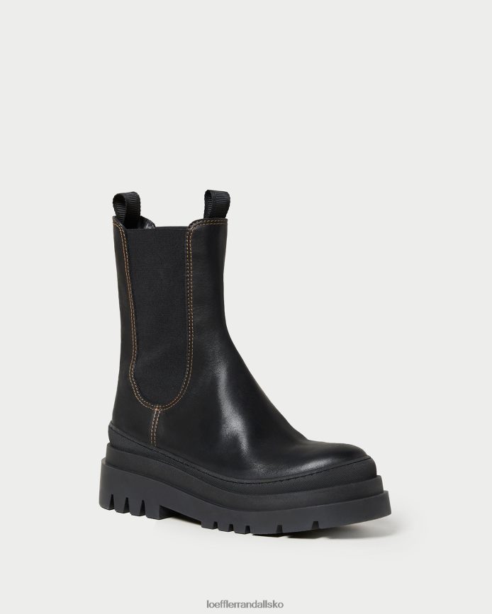 Kvinder Loeffler Randall carlota chunky lug boot sort sko P64XZ4291