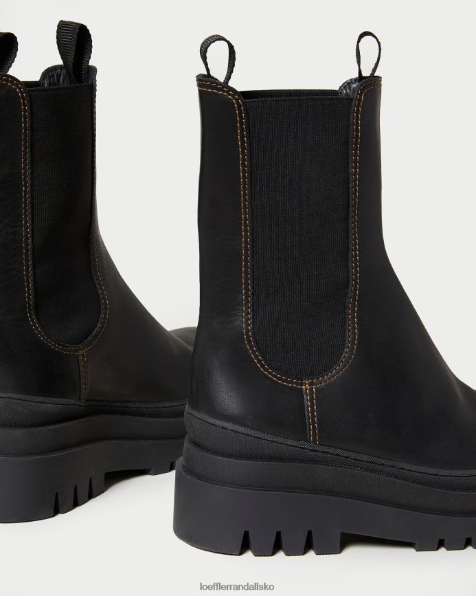 Kvinder Loeffler Randall carlota chunky lug boot sort sko P64XZ4291