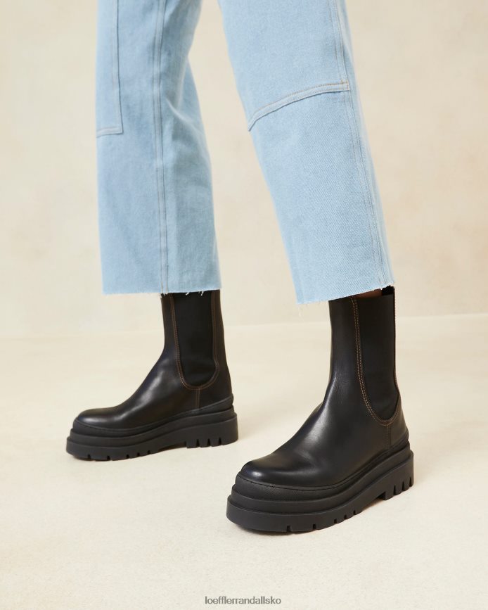 Kvinder Loeffler Randall carlota chunky lug boot sort sko P64XZ4291