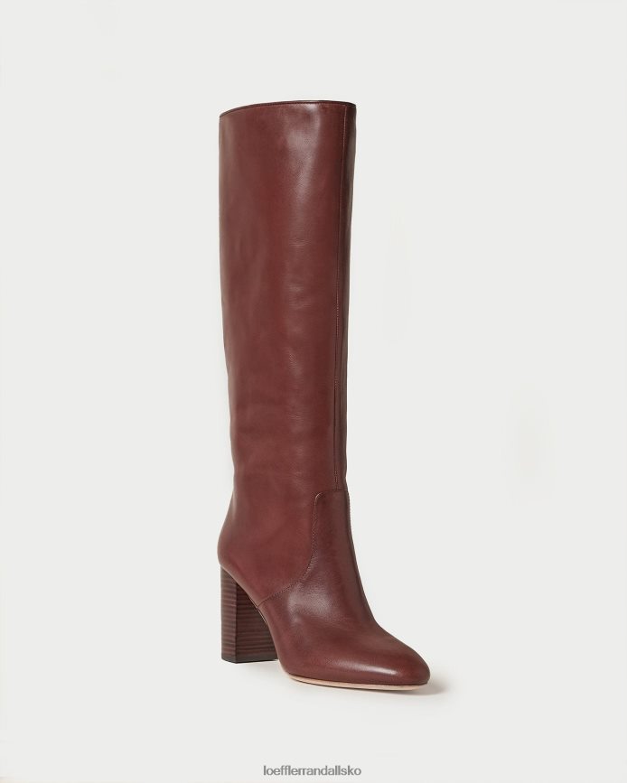 Kvinder Loeffler Randall gylden høj støvle espresso sko P64XZ4285