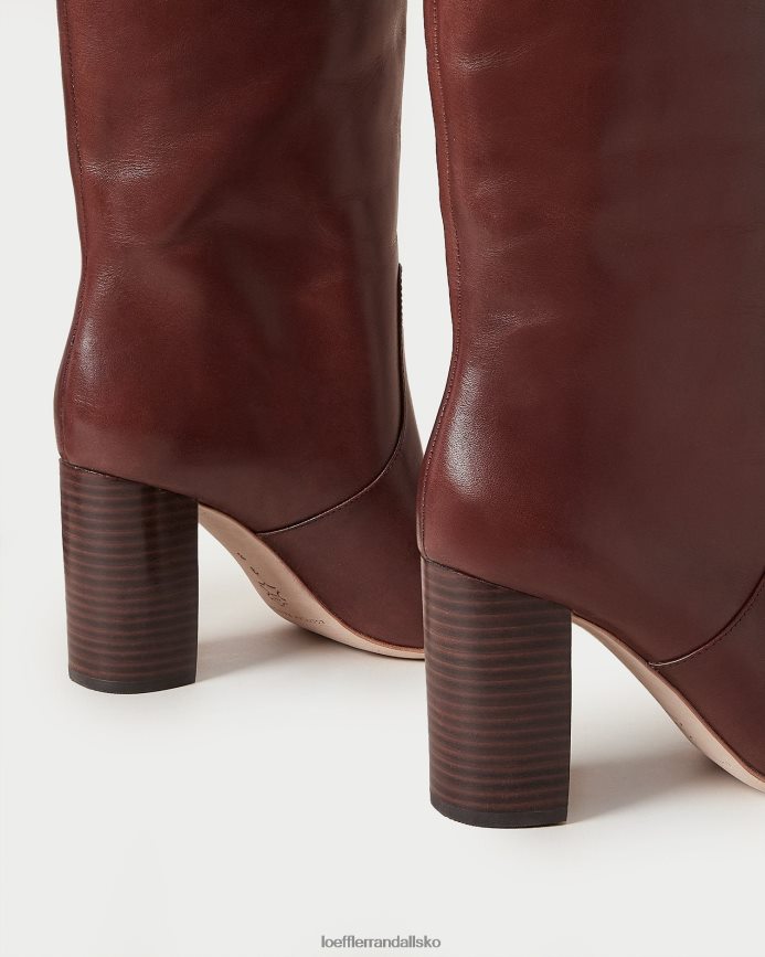 Kvinder Loeffler Randall gylden høj støvle espresso sko P64XZ4285