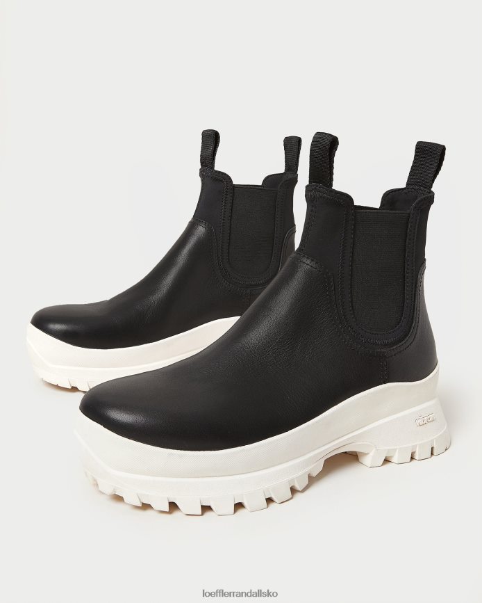 Kvinder Loeffler Randall tara creme vejr støvle sort hvid sko P64XZ4280