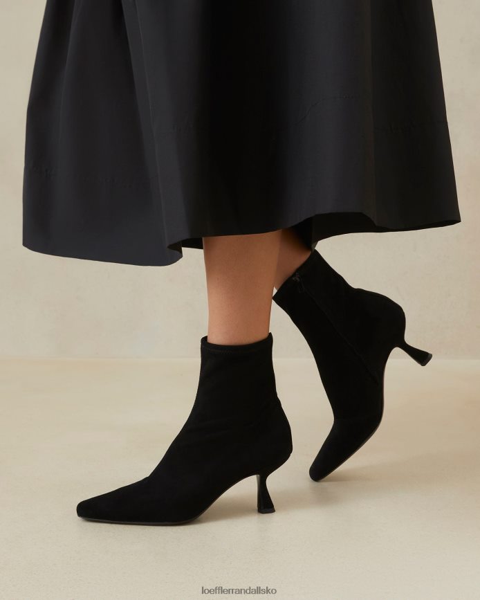 Kvinder Loeffler Randall thandy buet støvle i ruskind sort sko P64XZ4289