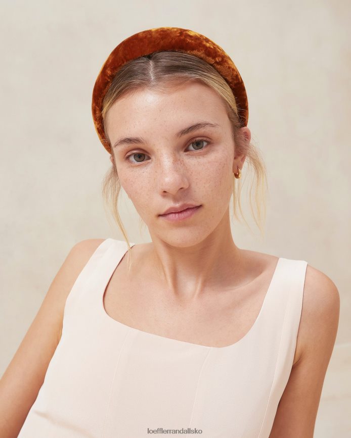 Kvinder Loeffler Randall bellamy fløjls pandebånd okker tilbehør P64XZ4145