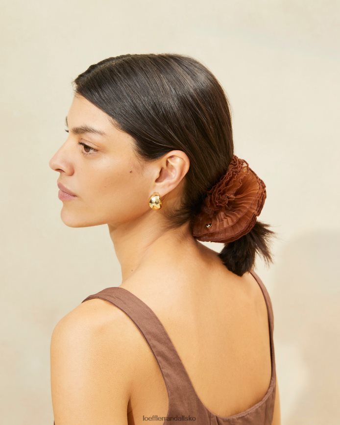 Kvinder Loeffler Randall emmy plisseret lag scrunchie Brun tilbehør P64XZ4166