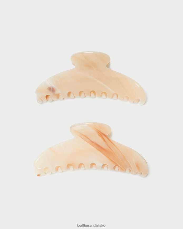 Kvinder Loeffler Randall koda hårklo beige marmor tilbehør P64XZ4157