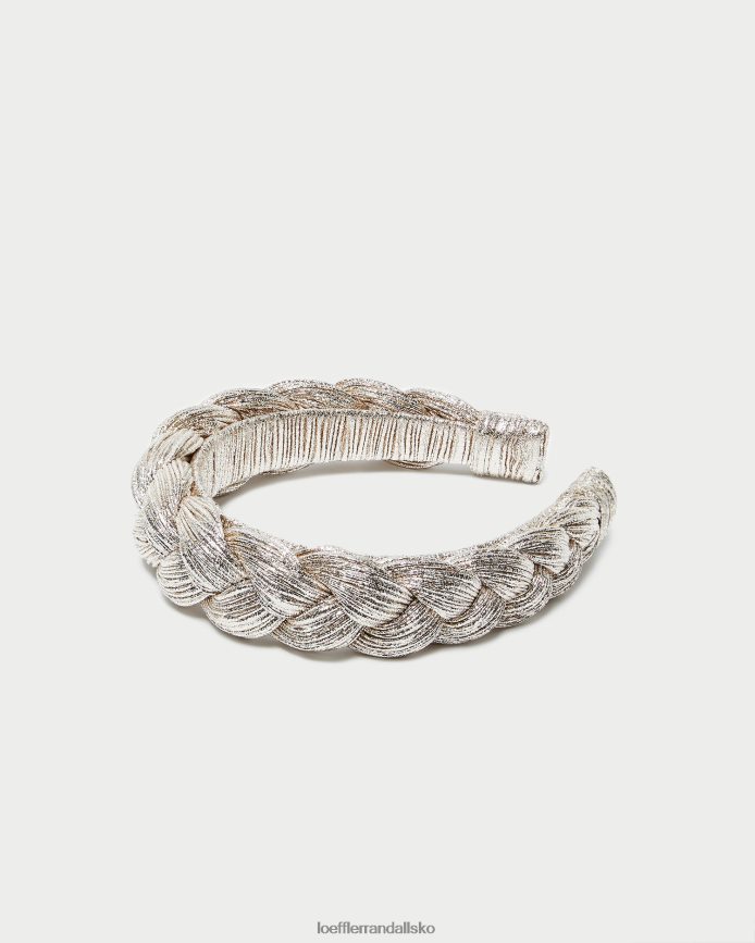 Kvinder Loeffler Randall lilla flettet pandebånd champagne tilbehør P64XZ4164