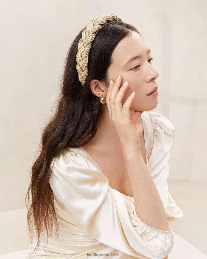 Kvinder Loeffler Randall lilla flettet pandebånd guld tilbehør P64XZ4139