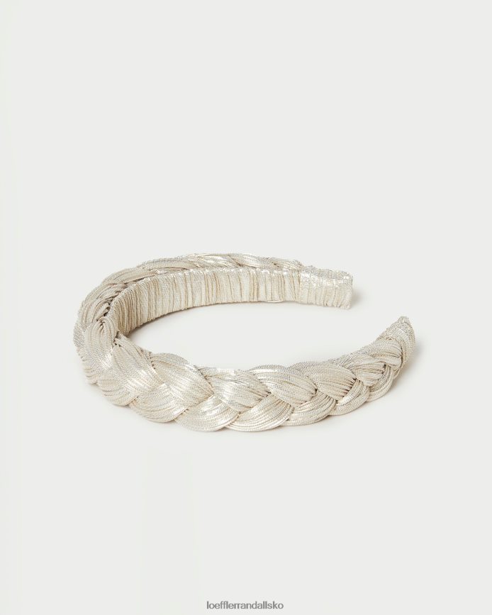 Kvinder Loeffler Randall lilla flettet pandebånd platin tilbehør P64XZ4140