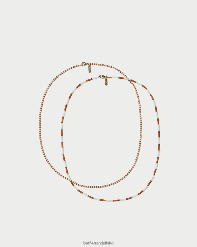 Kvinder Loeffler Randall soo creme halskæde sæt rav/creme multi tilbehør P64XZ4410