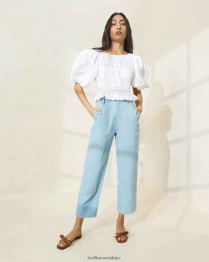 Kvinder Loeffler Randall roy tømrerbukser let denim tøj P64XZ4216