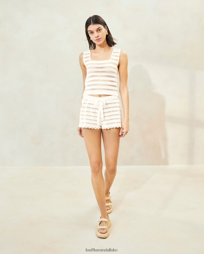 Kvinder Loeffler Randall sigrid hæklede shorts naturlig tøj P64XZ4235