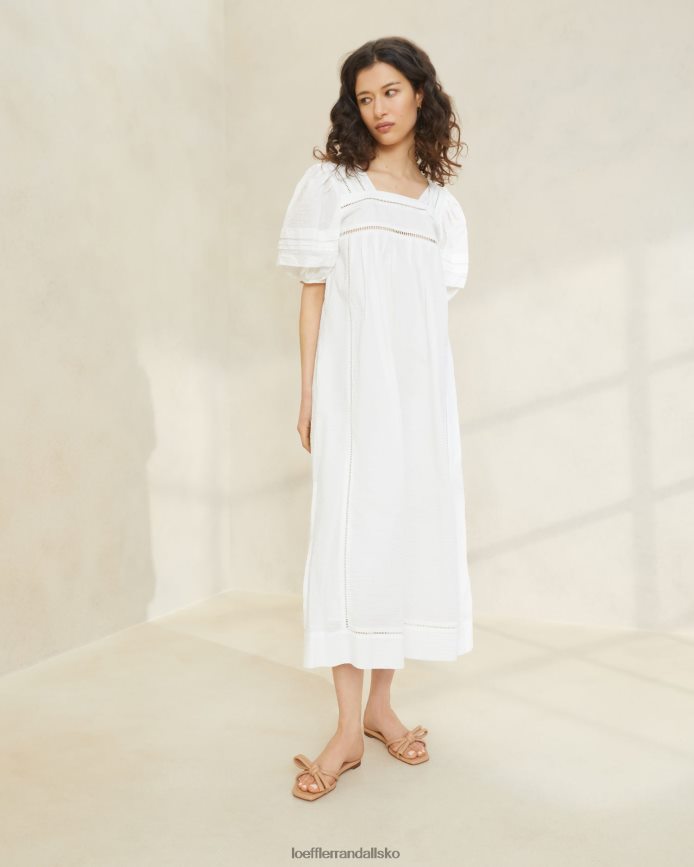 Kvinder Loeffler Randall august kjole med puffede ærmer hvid tøj P64XZ4171