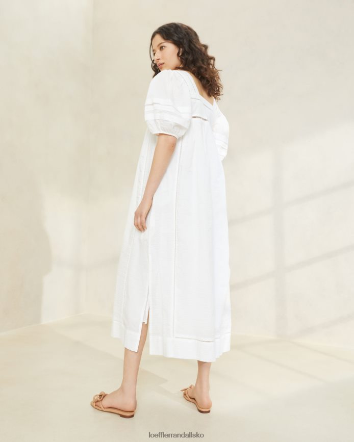 Kvinder Loeffler Randall august kjole med puffede ærmer hvid tøj P64XZ4171
