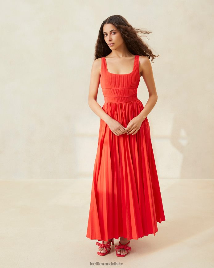 Kvinder Loeffler Randall bea plisseret kjole valmue tøj P64XZ4180